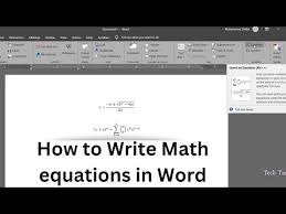 Type Math Equation In Microsoft Word