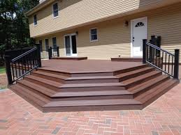Grand Splayed Stair Leading To Patio