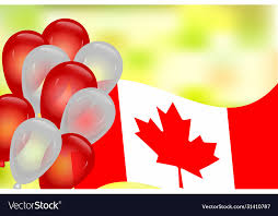 canada flag and balloons royalty