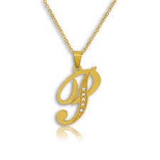 10098ist p initial necklace with