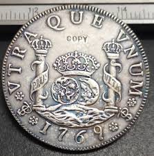 Copia de moneda de pilares de armas de España, 4 canales, Carlos III, 1769  (JR)|Monedas sin curso legal| - AliExpress