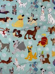Disney Dogs-stof 100% katoenen stof op maat gesneden Pluto Dalmatiërs  Stitch Doug Max en meer Collage - Etsy Nederland