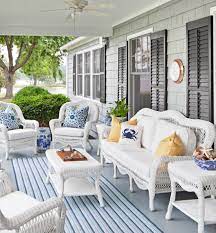 White Outdoor Wicker Seating With