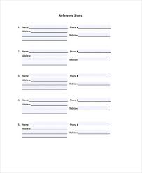 Personal Reference List Template Plks Tk
