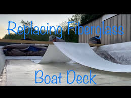 installing new fibergl boat deck