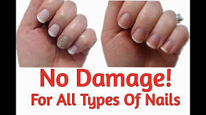 Nails are discoloured and growing away from nail bed. How To Safely Remove Acrylic Gel Or Dip Powder Nails Youtube