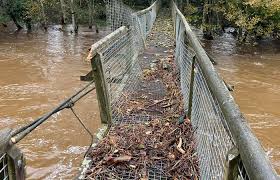 Landmark 'Shakin Brig' suspension bridge badly damaged by Storm Babut