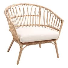 Farrah Rattan Chair W Cushion Natural