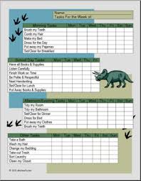 Chart Homeschool Daily Tasks Triceratops Theme Abcteach