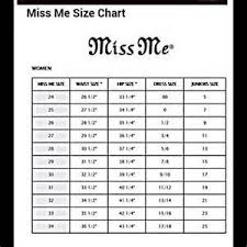 Miss Me Jeans Sizing Chart Miss Me Jeans Sizing Chart Miss