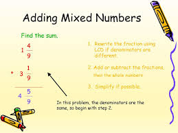As the denominators are same for both fractions. Adding Subtracting Fractions Mixed Numbers Ppt Download