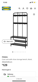 Ikea Pinnig Coat Rack With Shoe Storage