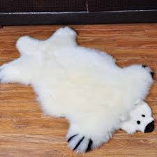 polar bear faux sheepskin fur rug