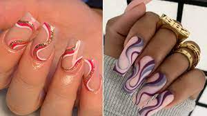 abstract swirl nail art is the