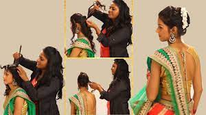 flip bun hairstyle fortraditional sari