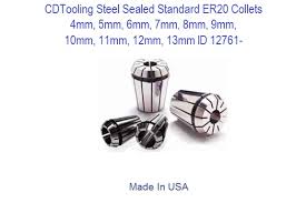 Metric Steel Sealed Standard Er20 Collets 4 5 6 7 8 9 10 11 12 13 Mm Id 12761