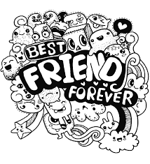 best friends forever coloring image