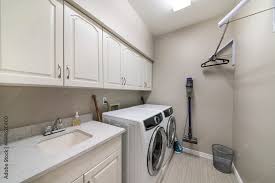 Laundry Room Interior With Front Load