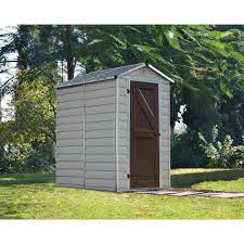 tan garden outdoor storage shed