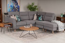 milner grey fabric rhf corner unit sofa