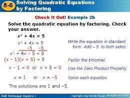 Solving Equations By Factoring Answers