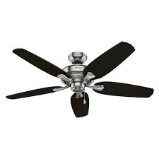hunter 52074 channing 52 in indoor led brushed nickel ceiling fan with light