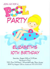 Teenage Pool Party Invitations Birthday Invitation Wording