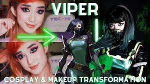 viper cosplay makeup transformation