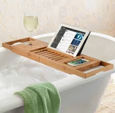 bambusi bathtub caddy with extendable