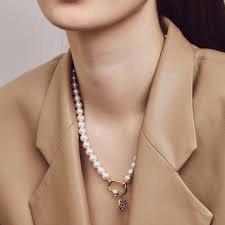 ti sento gold plated pearl necklace