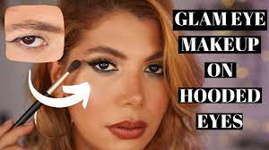 how to glam eye makeup on hooded eyes