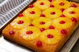 Pineapple Cherry Upside Down Cake gambar png