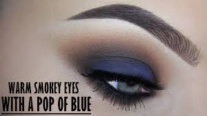 smokey eye with a pop of blue