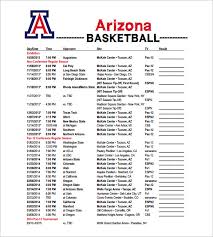 14 basketball schedule templates