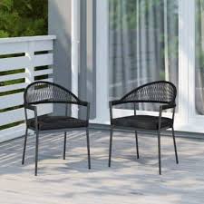 black outdoor dining chairs patio