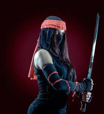 beautiful samurai woman warrior with a