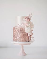 Wedding Cake With Rose Gold gambar png