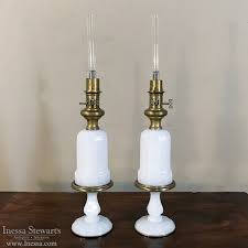 Milk Glass Oil Lantern Table Lamps
