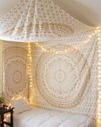 gold glimmer tapestry cute dorm rooms