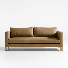 Pacific Leather Bench Sofa With Wood