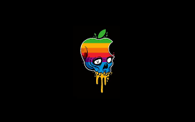skull logo apple inc simple background