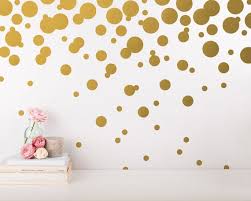 Polka Dot Wall Decals Gold Confetti