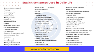 english sentences used in daily life
