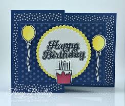 Double Z Fold Happy Birthday Card Stamping With Tracy