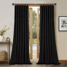 StangH Black Velvet Curtains 96 Inches Long - Thermal Insulated Patio Door Curtain  Drapes, Noise Buffer Privacy Assured Curtain Panels for Living Room /  Bedroom, 52 x 96, Set of 2- Buy Online in India at Desertcart - 96365779.