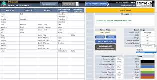 family tree maker excel template