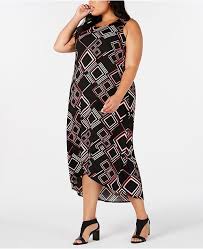 Plus Size Geo Print Tulip Hem Dress Created For Macys