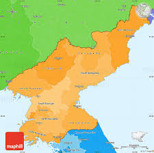 political shades simple map of north korea