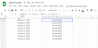 date format in google sheets
