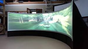 large curved projection screen for